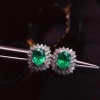 Natural Emerald Studs Earrings, 925 Sterling Silver, Emerald Earrings, Emerald Silver Earrings, Luxury Earrings, Oval Cut Stone Earrings | Save 33% - Rajasthan Living 14