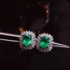 Natural Emerald Studs Earrings, 925 Sterling Silver, Emerald Earrings, Emerald Silver Earrings, Luxury Earrings, Oval Cut Stone Earrings | Save 33% - Rajasthan Living 10