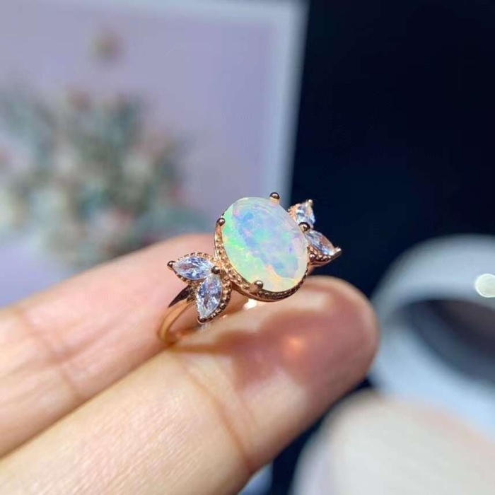 Natural Fire Opal Ring, 925 Sterling Silver, Engagement Ring, Wedding Ring, Luxury Ring, Ring/Band, Oval Opal Ring, Bridesmaids Gift | Save 33% - Rajasthan Living 9