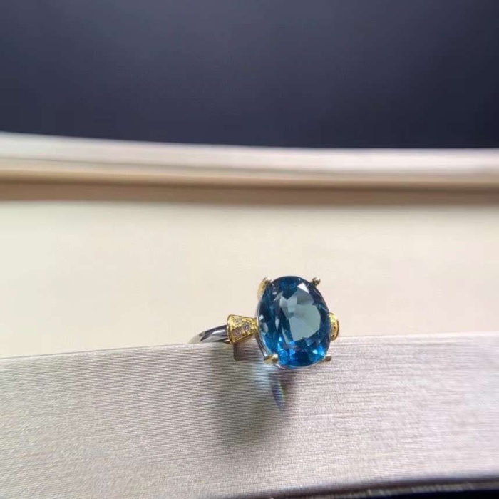 Natural Blue Topaz Ring, 925 Sterling Silver, Topaz Engagement Ring, Topaz Ring,  Wedding Ring, Topaz Luxury Ring, Ring/Band, Oval Cut Ring | Save 33% - Rajasthan Living 10