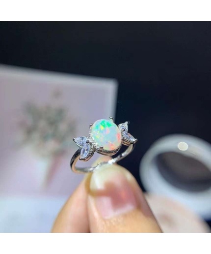 Natural Fire Opal Ring, 925 Sterling Silver, Engagement Ring, Wedding Ring, Luxury Ring, Ring/Band, Oval Opal Ring, Bridesmaids Gift | Save 33% - Rajasthan Living