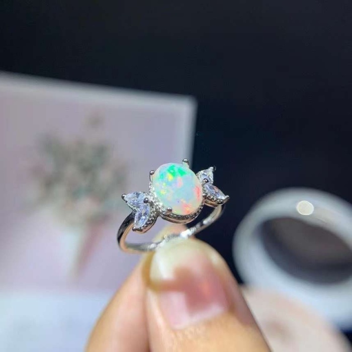 Natural Fire Opal Ring, 925 Sterling Silver, Engagement Ring, Wedding Ring, Luxury Ring, Ring/Band, Oval Opal Ring, Bridesmaids Gift | Save 33% - Rajasthan Living 5