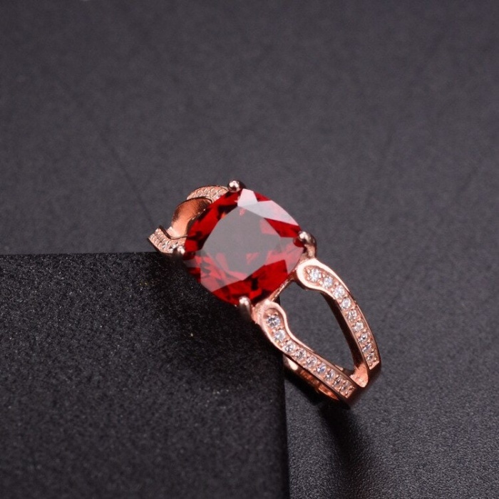 Natural Garnet Ring, 925 Sterling Sliver, Garnet Engagement Ring, Garnet Wedding Ring, Garnet luxury Ring, Ring/Band, Cushion cut Ring | Save 33% - Rajasthan Living 8