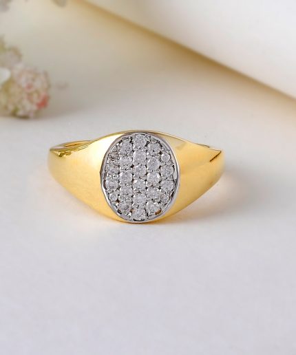 Pave Oval Signet Ring, Pave Diamond Oval Signet Ring, Oval Pave Ring, Silver Signet ring, Promise Ring, Engagement Ring, Gift for her | Save 33% - Rajasthan Living