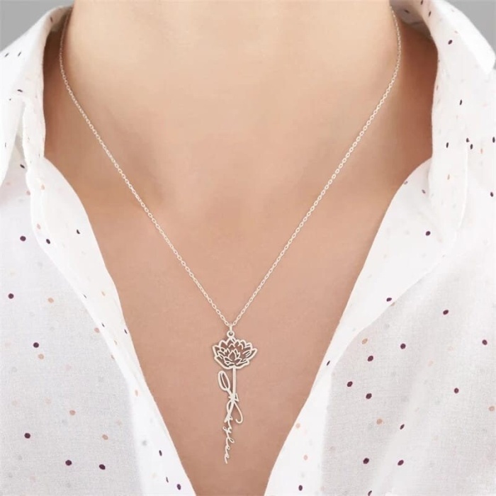 Stainless Steel, Gold, Silver, Rose Gold, Flower Necklace | Save 33% - Rajasthan Living 8