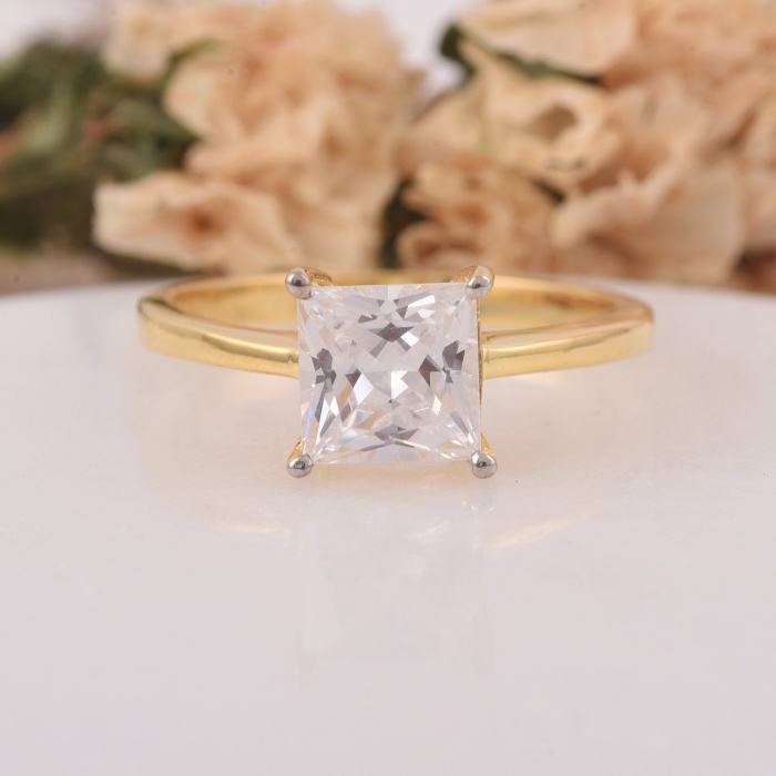 925 Sterling Silver Cushion Cut Ring, Square CZ Ring, Cushion CZ Ring, Cushion Solitaire Ring, Engagemenr Ring, Promise Ring, Simple Ring | Save 33% - Rajasthan Living 8
