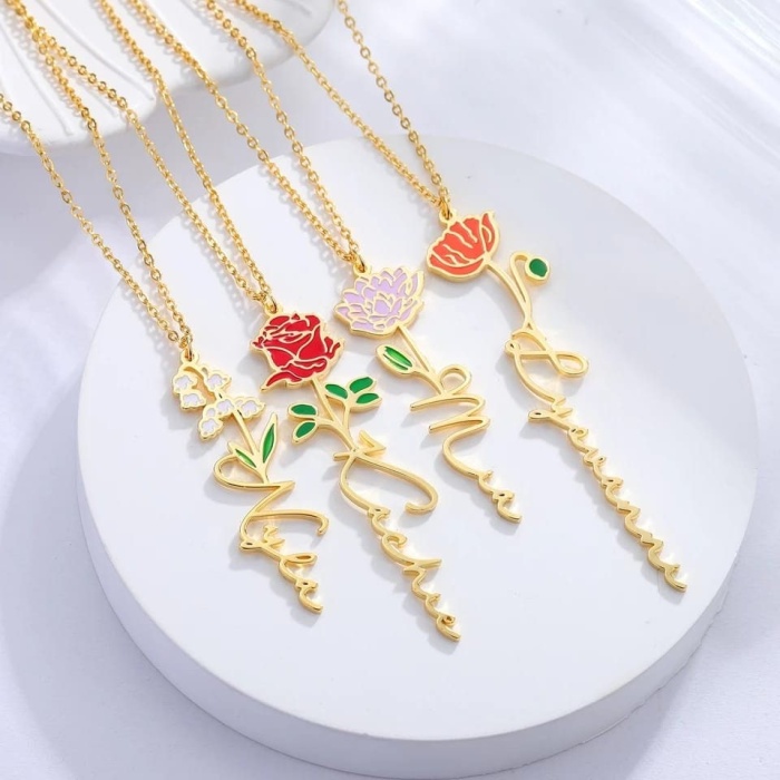 Stainless Steel, Gold, Silver, Rose Gold,  Flower Necklace | Save 33% - Rajasthan Living 5