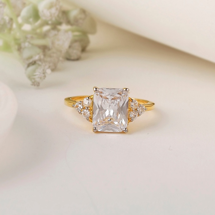 Sterling Silver Radiant Cut CZ Ring, Octagon Round CZ Ring, Art Deco Vintage Antique Ring, Wedding Engagement Bridal Ring, Anniversary Ring | Save 33% - Rajasthan Living 5