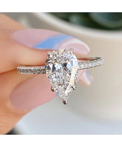 2 Ct Pear Cut Ring Diamond Ring, Engagement Ring, Statement Cubic Zirconia Ring, Simulation Diamond Ring, Wedding Bridal Present Ring | Save 33% - Rajasthan Living