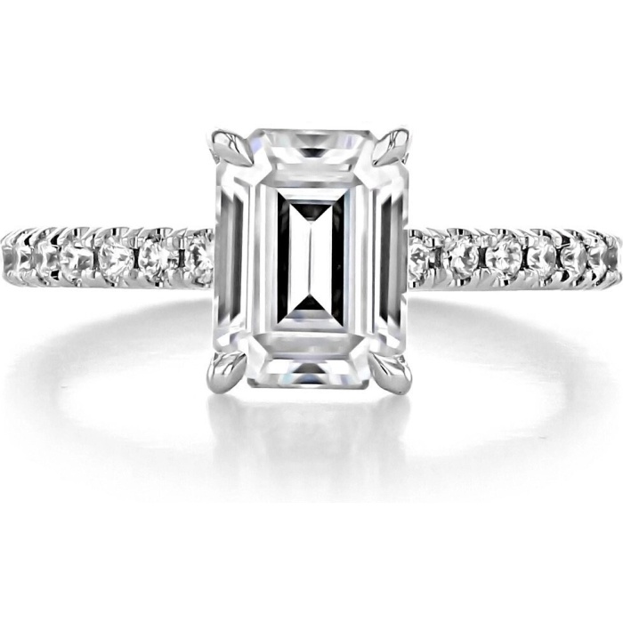 2.50 Emerald Cut CZ Engagement Ring 14K Gold Ring Art Deco Vintage Ring, Unique CZ Solitaire Ring, Minimalist Wedding Ring, Promise Ring | Save 33% - Rajasthan Living 5
