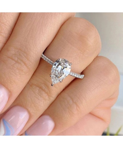 2 Ct Pear Cut Ring Diamond Ring, Engagement Ring, Statement Cubic Zirconia Ring, Simulation Diamond Ring, Wedding Bridal Present Ring | Save 33% - Rajasthan Living 3