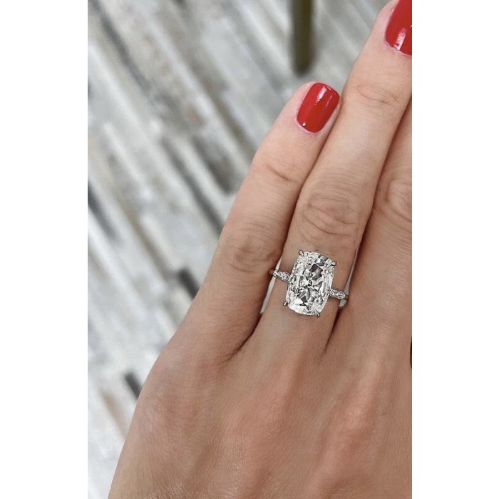 3.50 Ct Elongated Cushion Cut Engagement Ring, Old Mine Cut Ring, Sterling Silver Bridal Ring, Diamond Promise Ring, CZ Anniversary Ring | Save 33% - Rajasthan Living 7