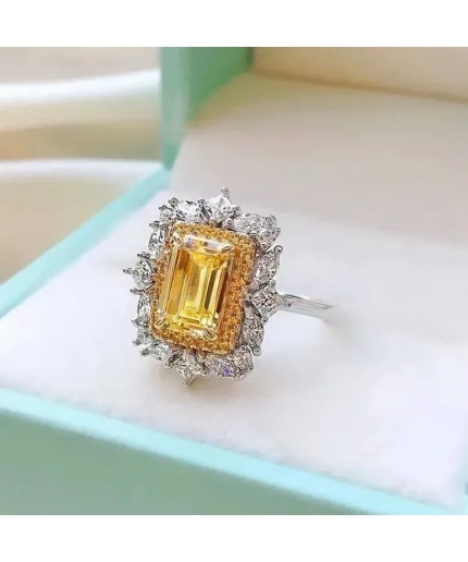 2.50 Ct Emerald Cut CZ Wedding Ring, Large Emerald Cut Simulated Diamond Statement Cocktail Ring, 14K Solid Gold Propose, Promise Ring Gift | Save 33% - Rajasthan Living