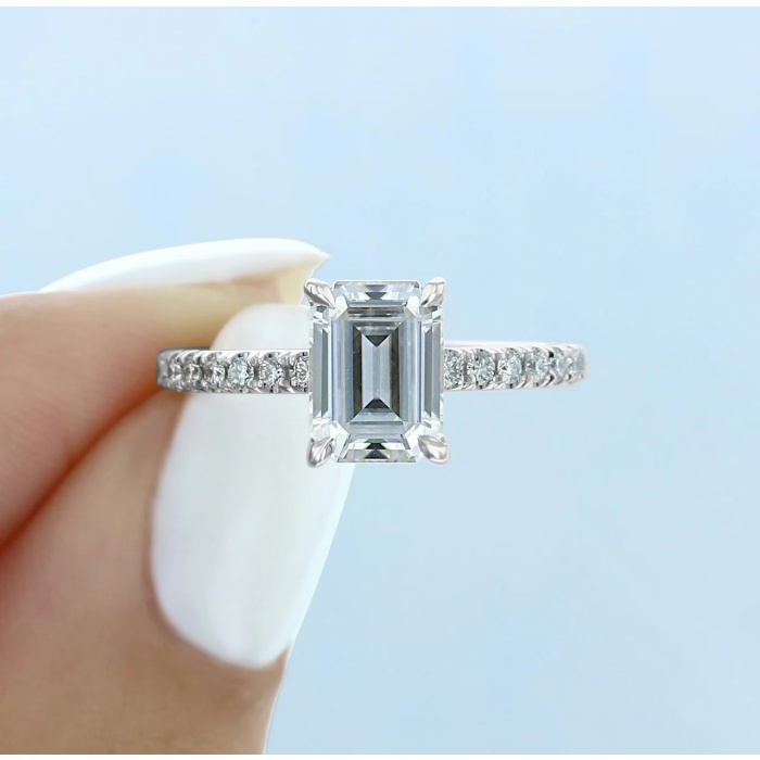 2.50 Emerald Cut CZ Engagement Ring 14K Gold Ring Art Deco Vintage Ring, Unique CZ Solitaire Ring, Minimalist Wedding Ring, Promise Ring | Save 33% - Rajasthan Living 6