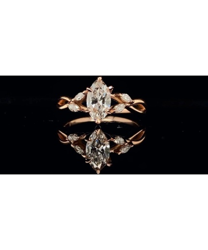 2 Ct Marquise CZ Engagement Ring Set Unique Rose Gold Engagement Ring Vintage Cluster Ring Swist Ring Bridal Promise Anniversary Gift | Save 33% - Rajasthan Living 3