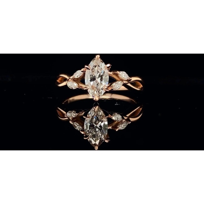 2 Ct Marquise CZ Engagement Ring Set Unique Rose Gold Engagement Ring Vintage Cluster Ring Swist Ring Bridal Promise Anniversary Gift | Save 33% - Rajasthan Living 6