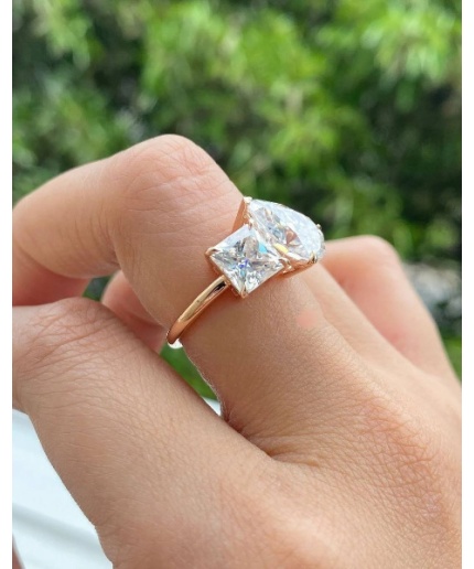 Emily Ratajkowski Ring Princess, Pear Diamond Toi Et Moi Celebrity Engagement Ring, Emily Ratajkowski Wedding Ring Valentine Gift Jewelry | Save 33% - Rajasthan Living 3