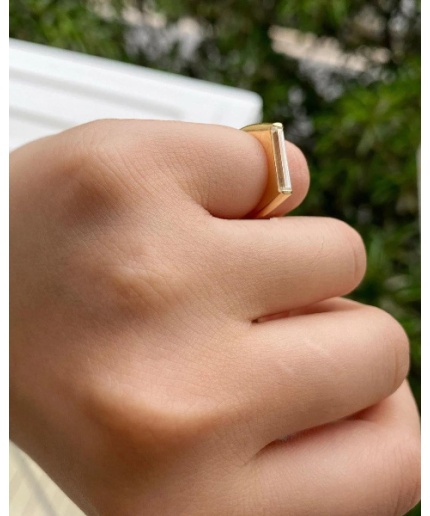 1 Ct Baguette Ring 14K Gold, CZ Diamond Wedding Ring, Baguette Wedding Ring, Delicate Engagement Band, Stacking Promise Ring, Diamonds ring | Save 33% - Rajasthan Living