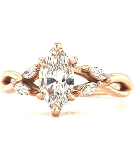 2 Ct Marquise CZ Engagement Ring Set Unique Rose Gold Engagement Ring Vintage Cluster Ring Swist Ring Bridal Promise Anniversary Gift | Save 33% - Rajasthan Living