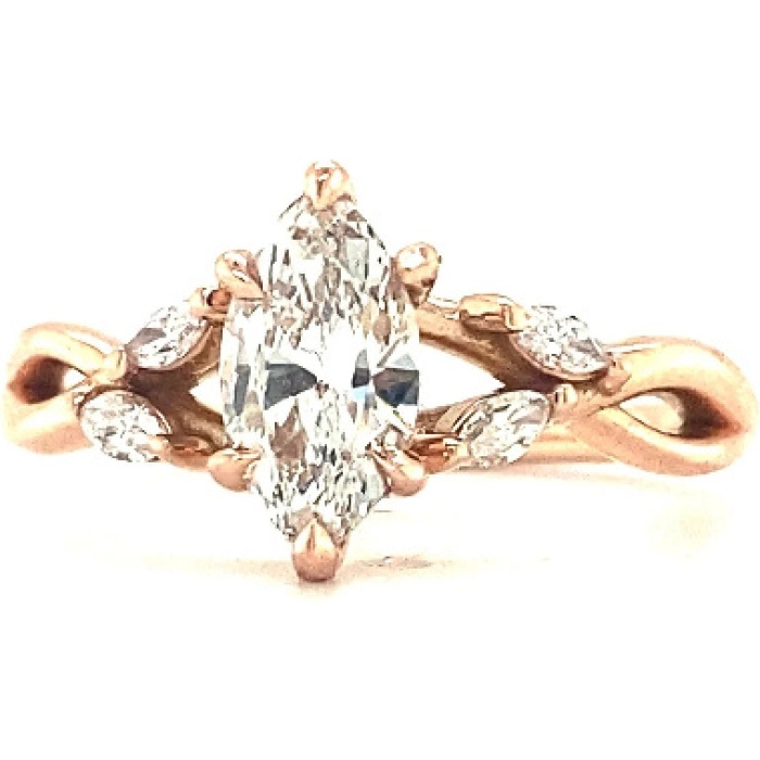 2 Ct Marquise CZ Engagement Ring Set Unique Rose Gold Engagement Ring Vintage Cluster Ring Swist Ring Bridal Promise Anniversary Gift | Save 33% - Rajasthan Living 5