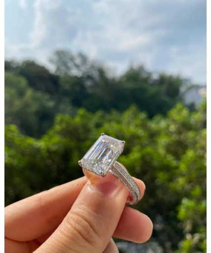 2 Ct Emerald Cut Engagement Ring, Diamond Ring, Solitaire Vintage Engagement Proposal Anniversary Platinum Mothers Day Ring Gift For Her | Save 33% - Rajasthan Living 3