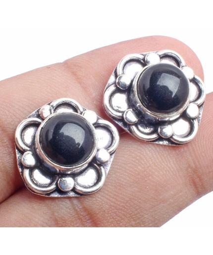 Black Onyx stud Earring 925 Sterling Silver Plated Earring Jewelry E-09-122 | Save 33% - Rajasthan Living