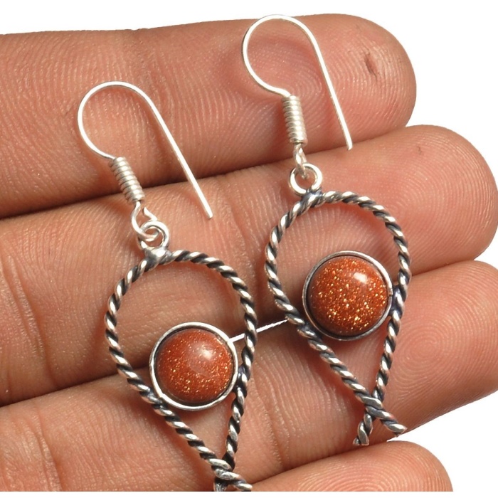Sunstone Earring 925 Sterling Silver Plated Earring Jewelry E-8324 | Save 33% - Rajasthan Living 5