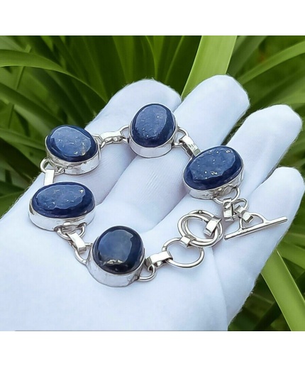1pcs Lapis Lazuli Bracelet 925 Sterling Silver Plated Bracelet BA-10-138 | Save 33% - Rajasthan Living