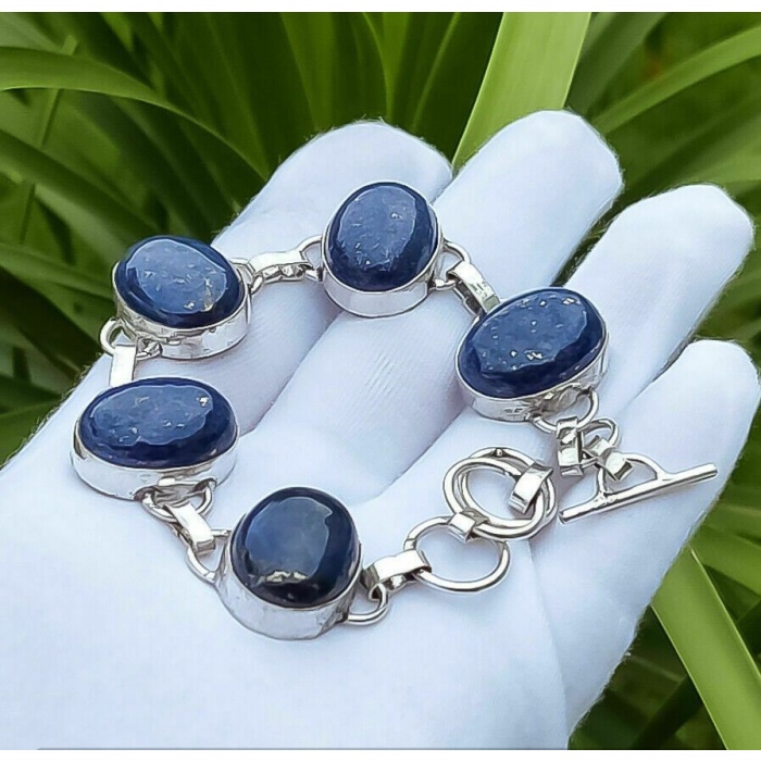 1pcs Lapis Lazuli Bracelet 925 Sterling Silver Plated Bracelet BA-10-138 | Save 33% - Rajasthan Living 5
