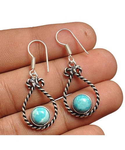 Larimar Earring 925 Sterling Silver Plated Earring Jewelry E-8126 | Save 33% - Rajasthan Living