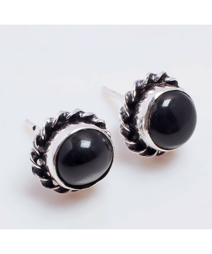 Black Onyx stud Earring 925 Sterling Silver Plated Earring Jewelry E-09-113 | Save 33% - Rajasthan Living