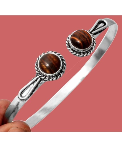 Tiger Eye Bracelet 925 Sterling Silver Plated Cuff Bangle Bracelet BB-04-047 | Save 33% - Rajasthan Living