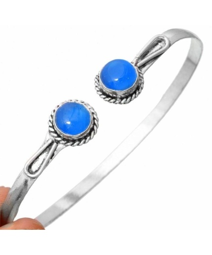 Chalcedony Bracelet 925 Sterling Silver Plated Cuff Bangle Bracelet BB-04-040 | Save 33% - Rajasthan Living