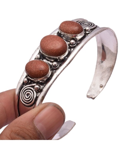Sunstone Bracelet 925 Sterling Silver Plated Cuff Bangle Bracelet BB-04-044 | Save 33% - Rajasthan Living