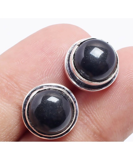Black Onyx stud Earring 925 Sterling Silver Plated Earring Jewelry E-09-133 | Save 33% - Rajasthan Living