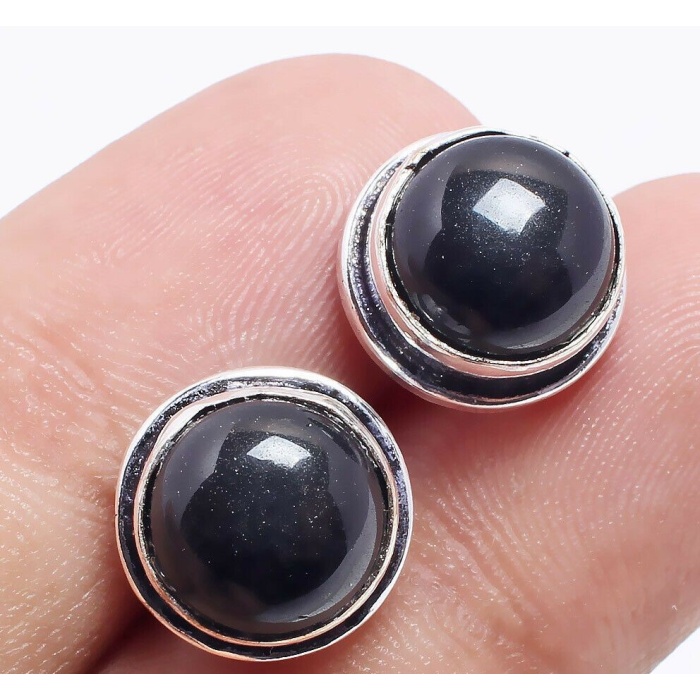 Black Onyx stud Earring 925 Sterling Silver Plated Earring Jewelry E-09-133 | Save 33% - Rajasthan Living 5