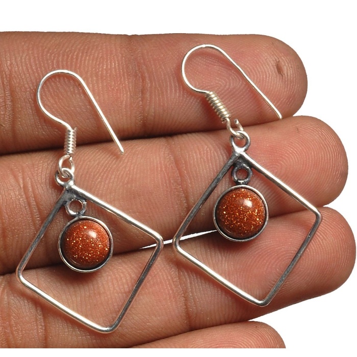 Sunstone Earring 925 Sterling Silver Plated Earring Jewelry E-8278 | Save 33% - Rajasthan Living 6
