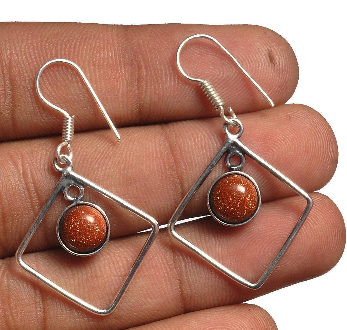 Sunstone Earring 925 Sterling Silver Plated Earring Jewelry E-8278 | Save 33% - Rajasthan Living