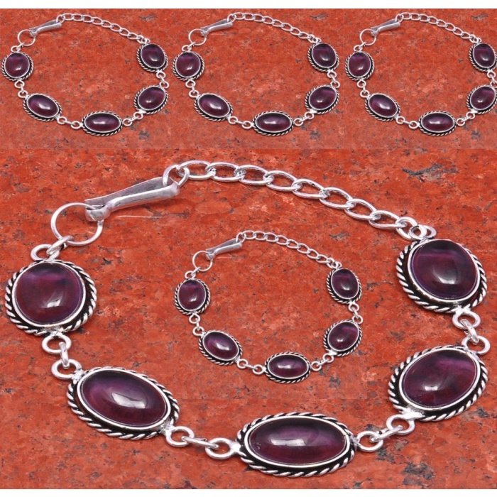 1pcs Amethyst Bracelet 925 Sterling Silver Plated Bracelet BA-10-101 | Save 33% - Rajasthan Living 5