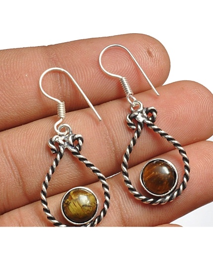 Tiger Eye Earring 925 Sterling Silver Plated Earring Jewelry E-8102 | Save 33% - Rajasthan Living