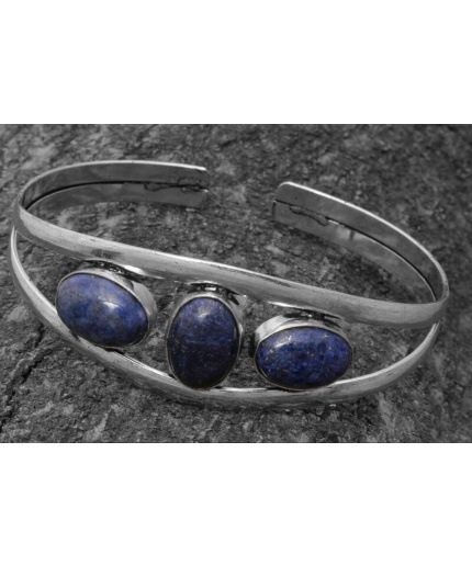 Lapis Lazuli Bracelet 925 Sterling Silver Plated Cuff Bangle Bracelet BB-04-044 | Save 33% - Rajasthan Living