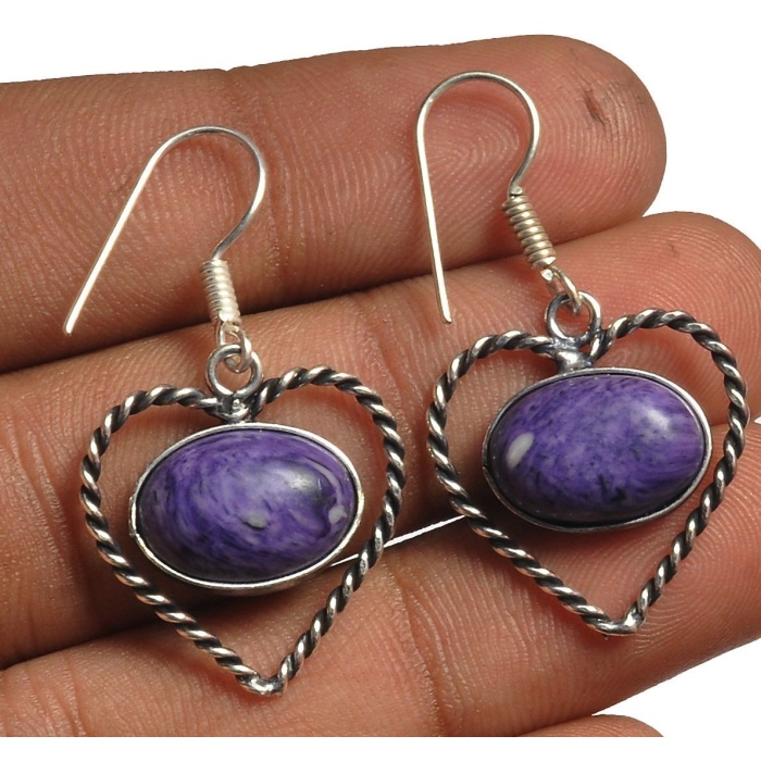 Charorite Earring 925 Sterling Silver Plated Earring Jewelry E-8187 | Save 33% - Rajasthan Living 5