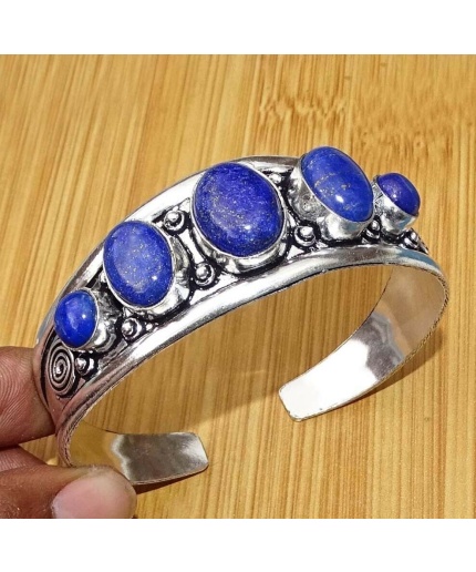Lapis Lazuli Bracelet 925 Sterling Silver Plated Cuff Bangle Bracelet Bc-04-040 | Save 33% - Rajasthan Living