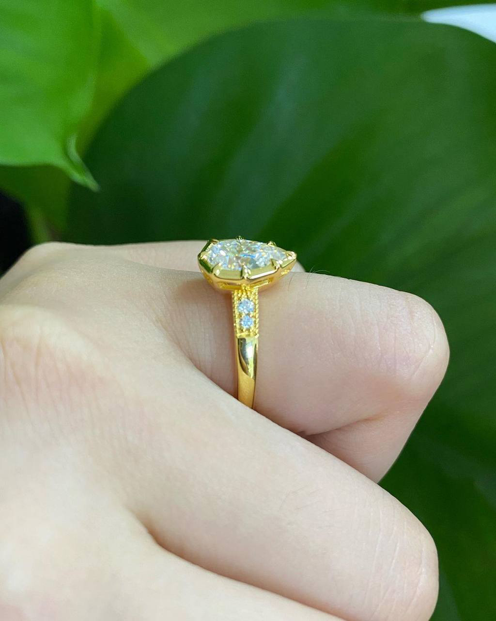 2 Ct Pear Shaped CZ Engagement Ring, Pear Solitaire Ring, Wedding,Bridal Ring Set, Solid White/Yellow/Rose Gold, Minimalist Dainty Gift Ring | Save 33% - Rajasthan Living 8