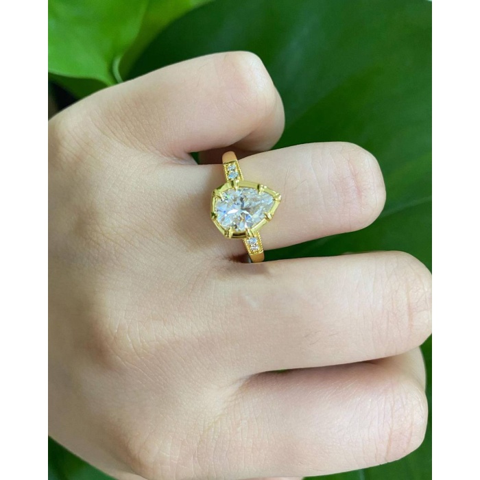 2 Ct Pear Shaped CZ Engagement Ring, Pear Solitaire Ring, Wedding,Bridal Ring Set, Solid White/Yellow/Rose Gold, Minimalist Dainty Gift Ring | Save 33% - Rajasthan Living 7
