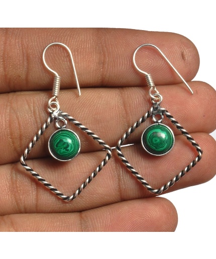 Malachite Earring 925 Sterling Silver Plated Earring Jewelry E-8164 | Save 33% - Rajasthan Living