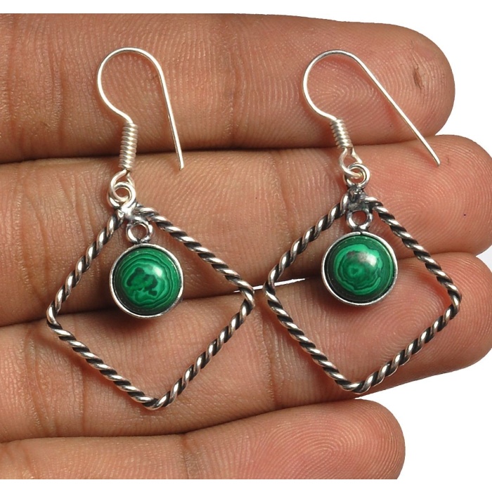 Malachite Earring 925 Sterling Silver Plated Earring Jewelry E-8164 | Save 33% - Rajasthan Living 5