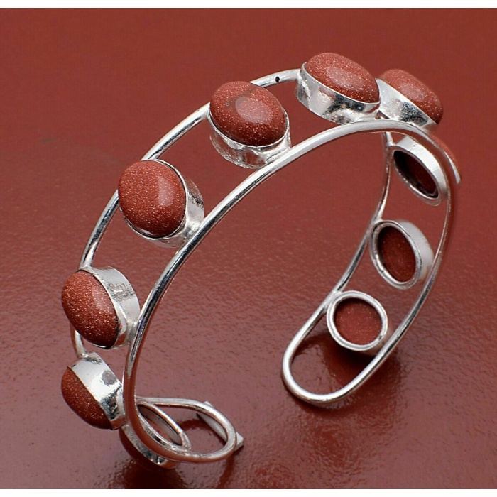 Sunstone Bracelet 925 Sterling Silver Plated Cuff Bangle Bracelet Bc-04-047 | Save 33% - Rajasthan Living 5
