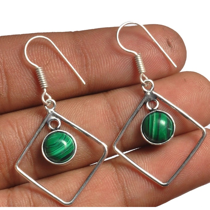 Malachite Earring 925 Sterling Silver Plated Earring Jewelry E-8218 | Save 33% - Rajasthan Living 5