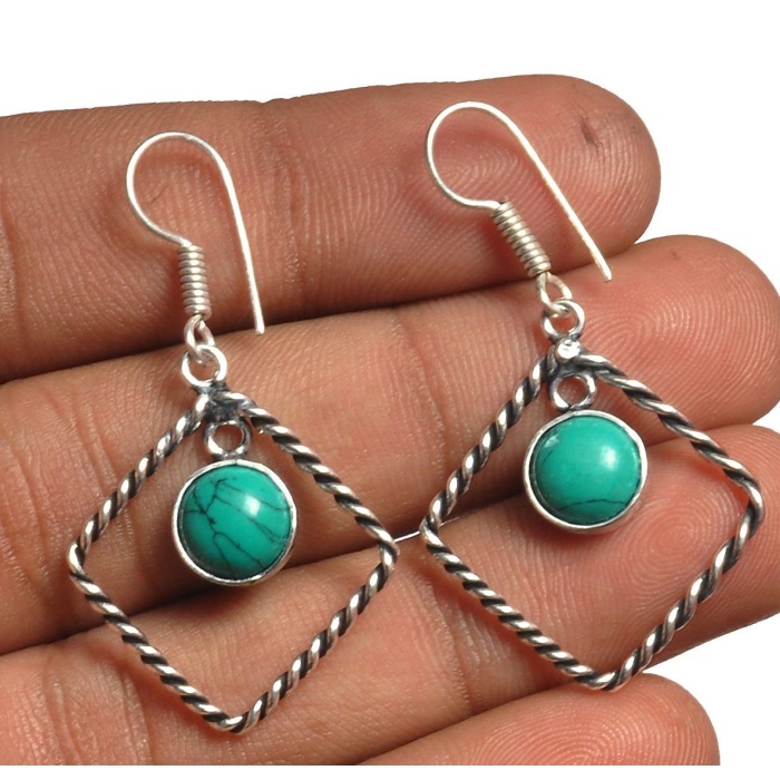 Turquoise Earring 925 Sterling Silver Plated Earring Jewelry E-8193 | Save 33% - Rajasthan Living 5